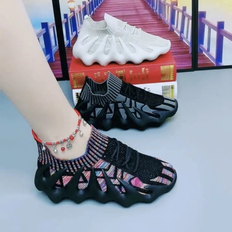 Women's Octopus Design Flyknit Sneakers | Breathable Lightweight Korean Style
