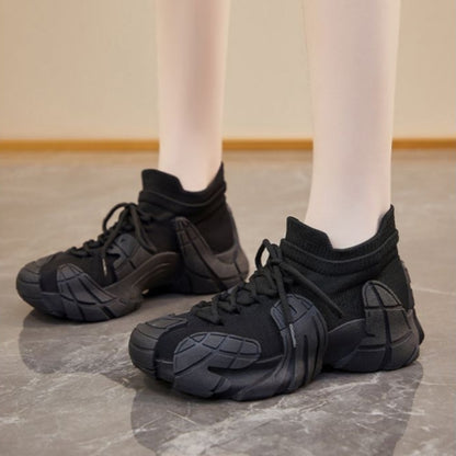 Women's Chunky Dad Sneakers | Flyknit Breathable Slip-On Lightweight Cushioned