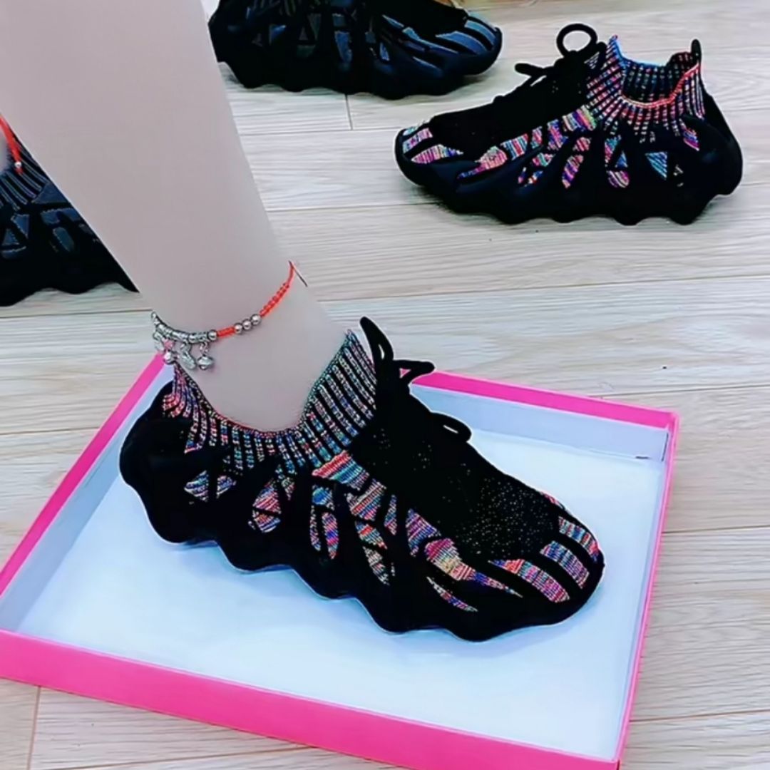 Women's Octopus Design Flyknit Sneakers | Breathable Lightweight Korean Style