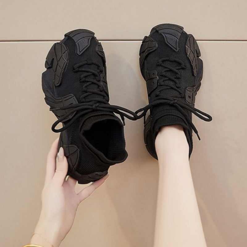 Women's Chunky Dad Sneakers | Flyknit Breathable Slip-On Lightweight Cushioned