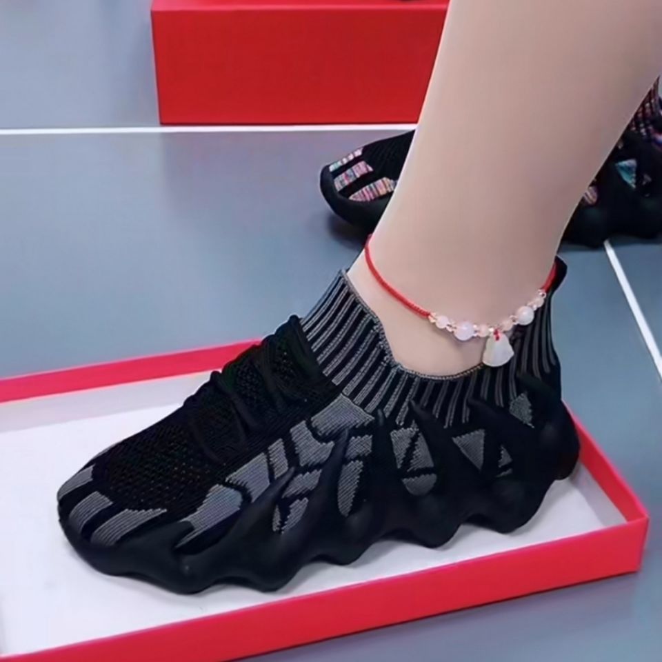 Women's Octopus Design Flyknit Sneakers | Breathable Lightweight Korean Style