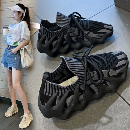 Women's Octopus Design Flyknit Sneakers | Breathable Lightweight Korean Style