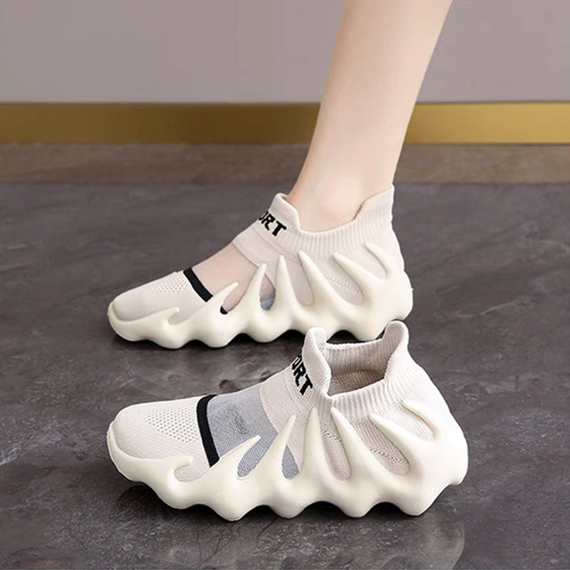 Unisex 2026 Yeezy Style Sneakers – Women's Spring Summer Flyknit Breathable Octopus Design Casual Shoes