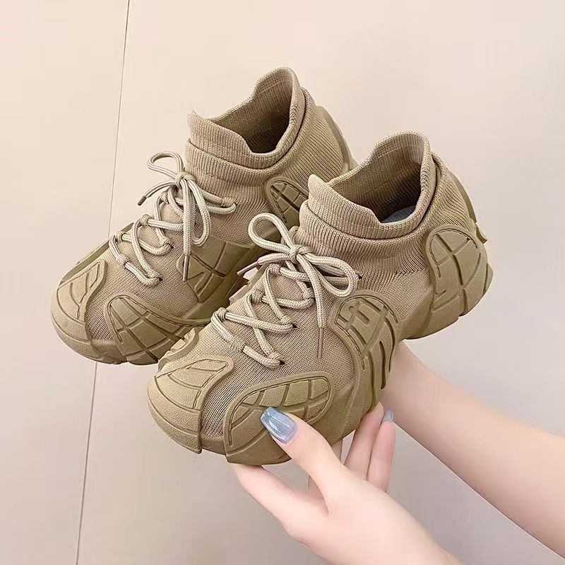 Women's Chunky Dad Sneakers | Flyknit Breathable Slip-On Lightweight Cushioned