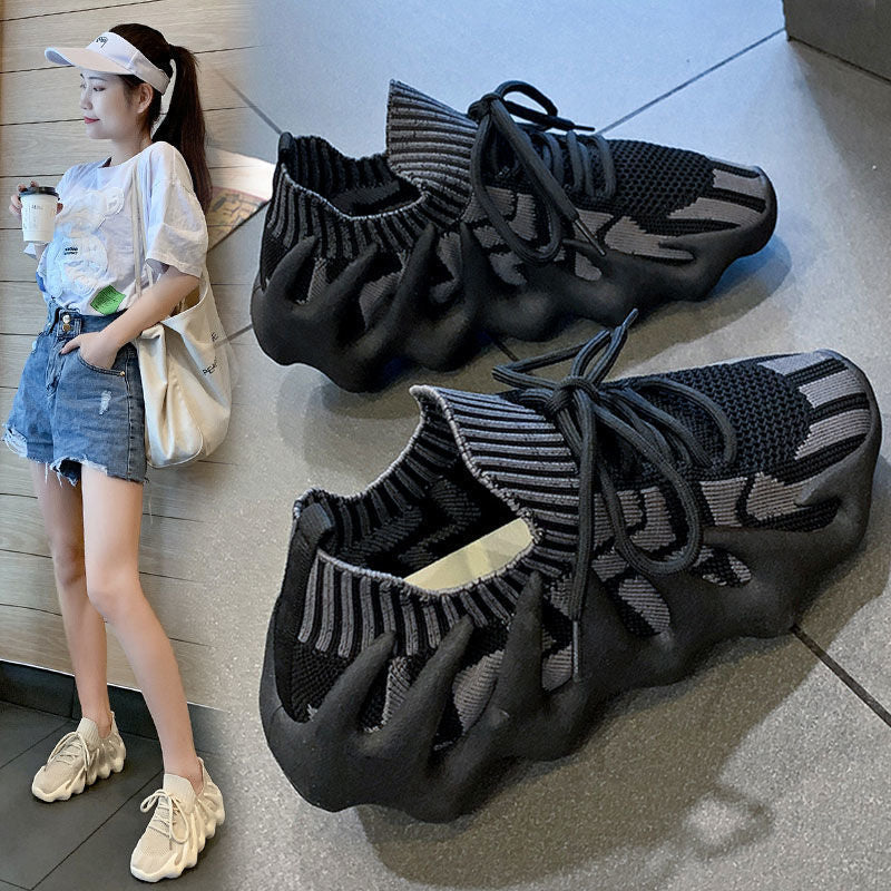 Women's Octopus Design Flyknit Sneakers | Breathable Lightweight Korean Style