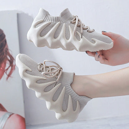 Women's Octopus Design Flyknit Sneakers | Breathable Lightweight Korean Style